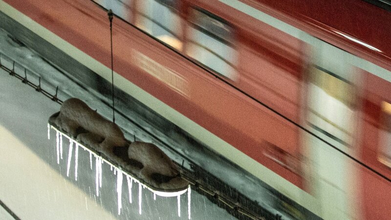 Red Train in Motion — Dynamic