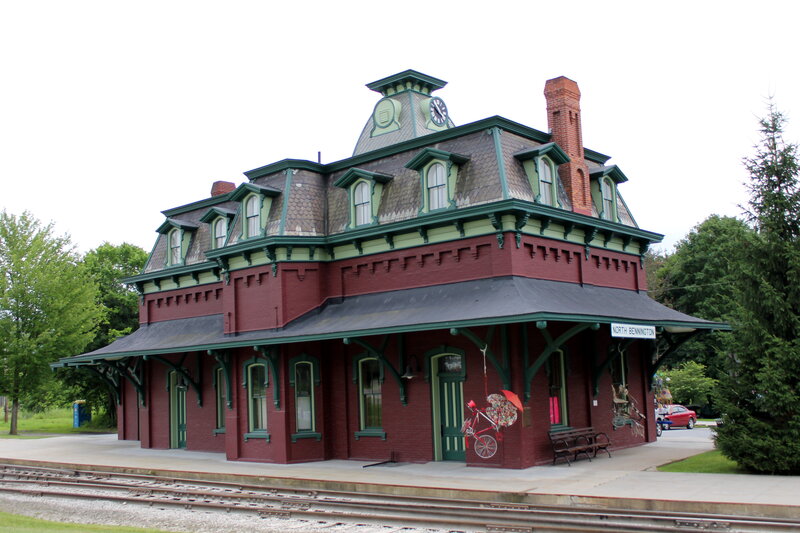 Red Train Station Building