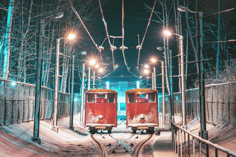 Red Tram Cars