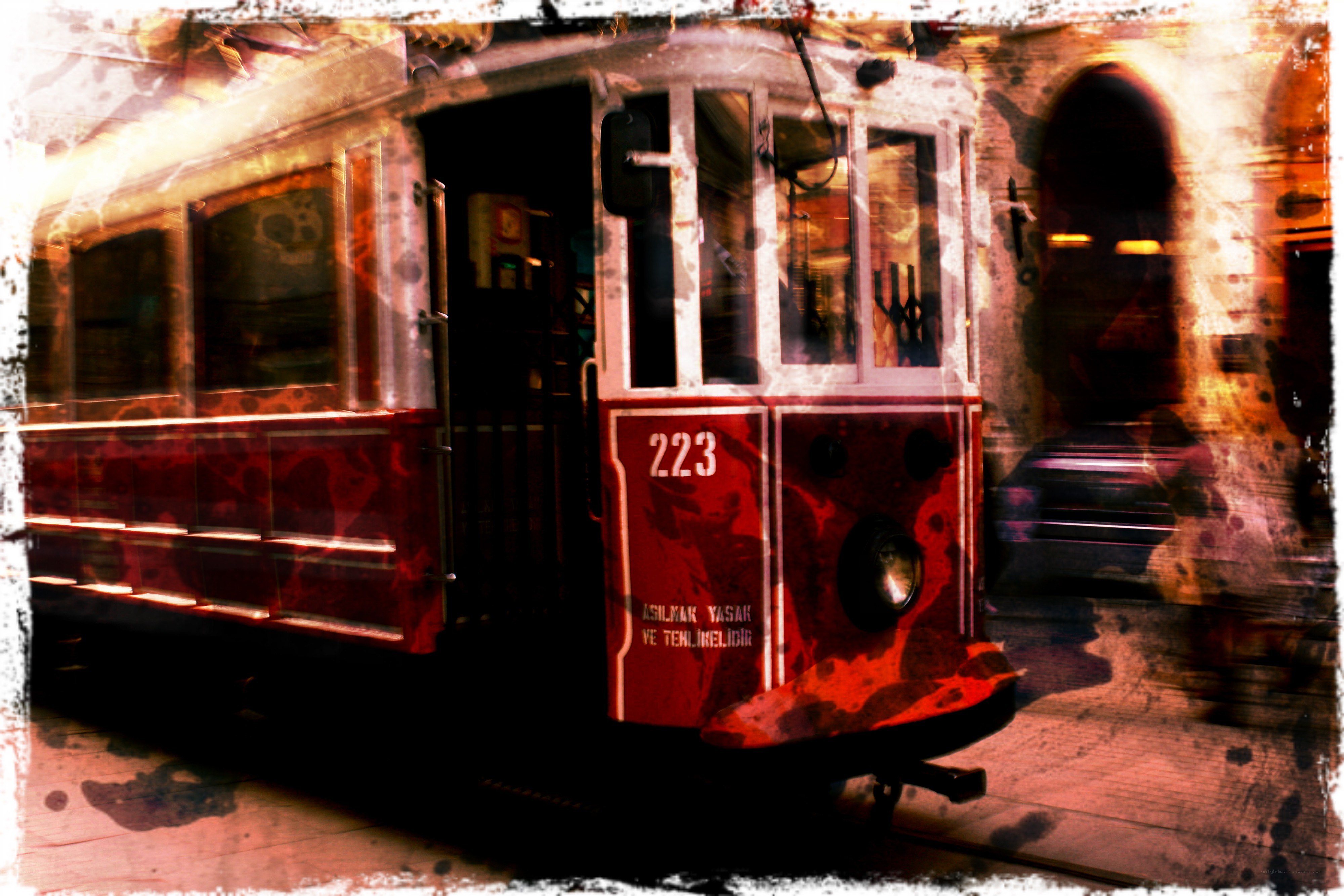 Red tram in Istanbul