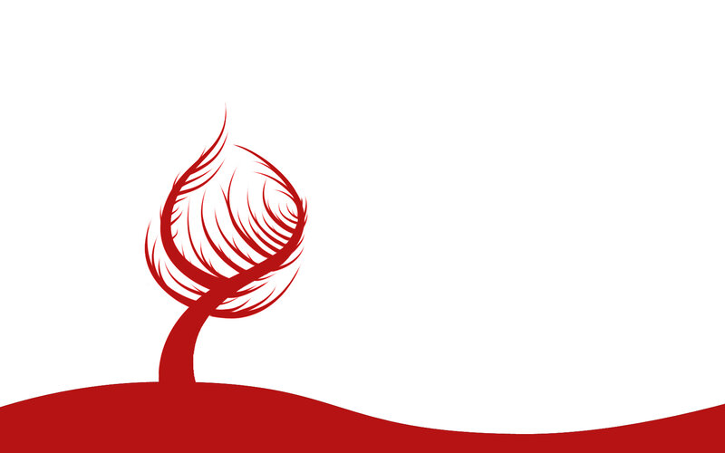 Red tree logo on white