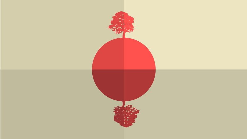 Red Tree on Red Sphere