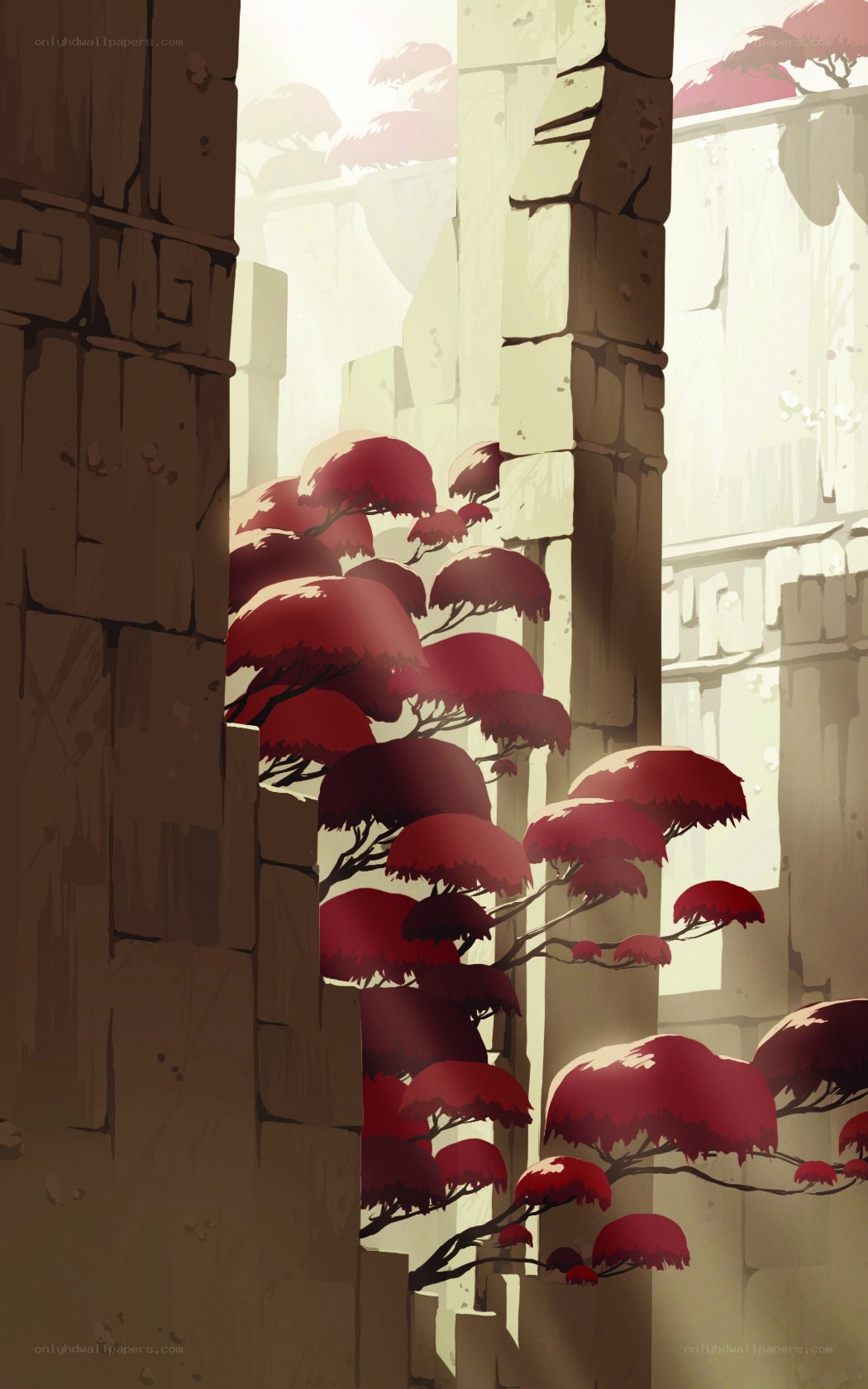 Red Trees in Ruins