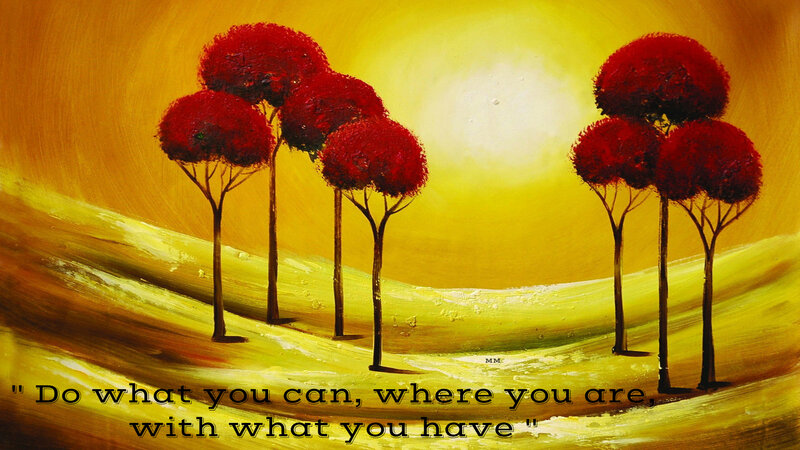 Red Trees on Hills — Yellow
