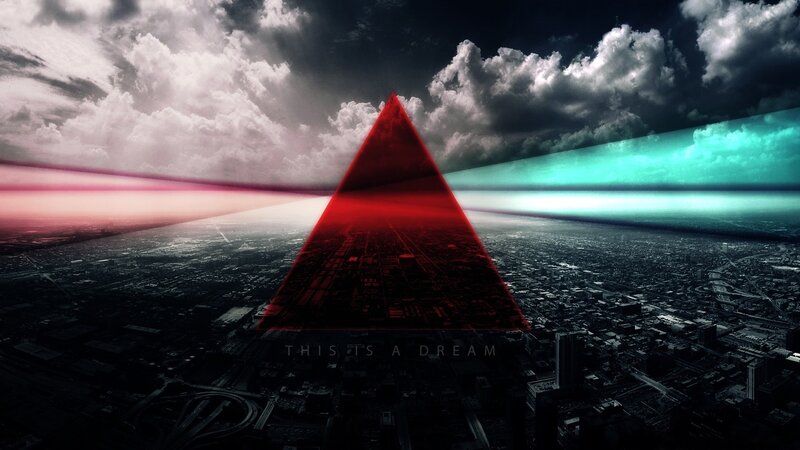 Red Triangle over City