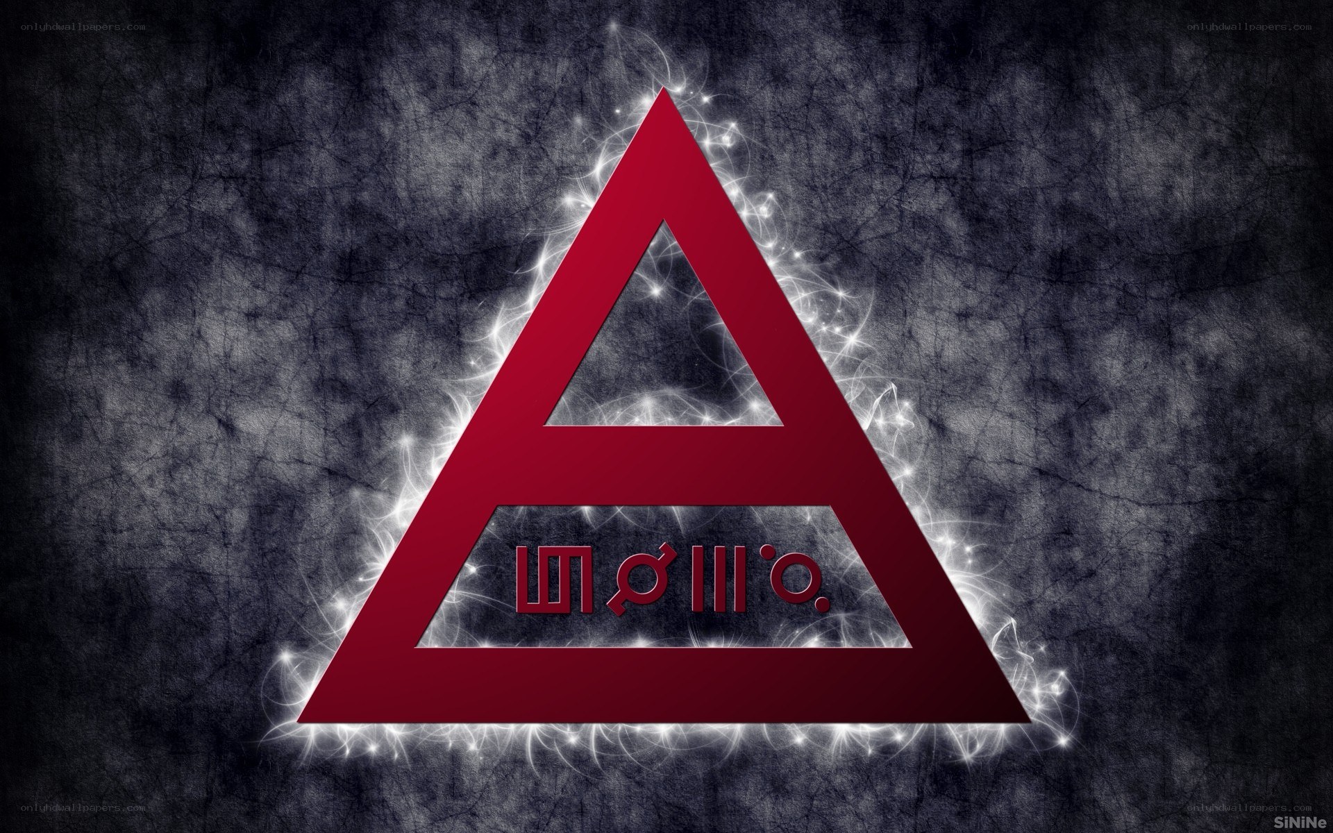 Red triangle symbol with glowing aura