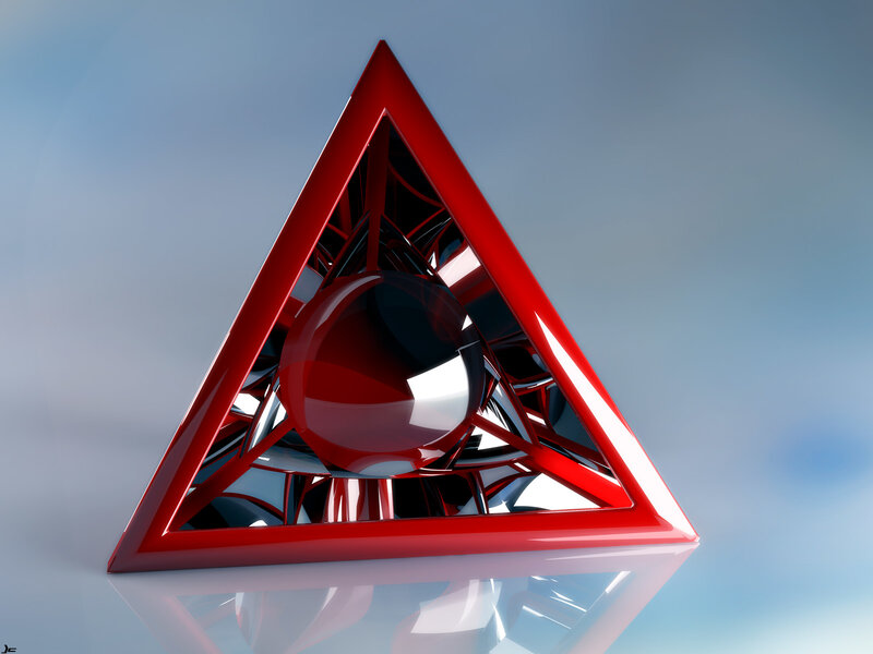 Red Triangle with Sphere