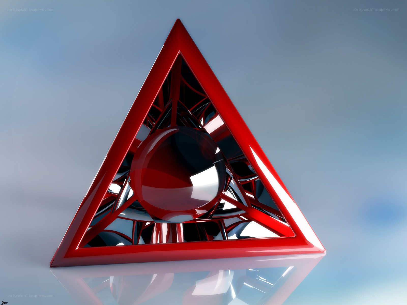 Red Triangle with Sphere