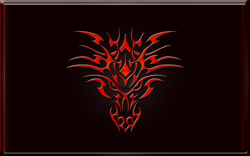 red tribal dragon design