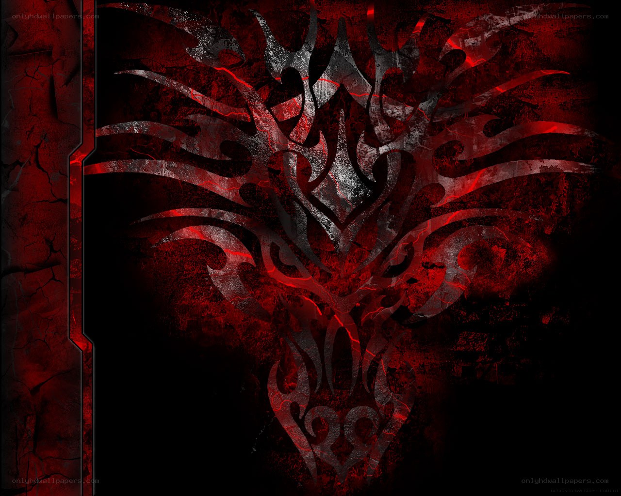 red tribal dragon design