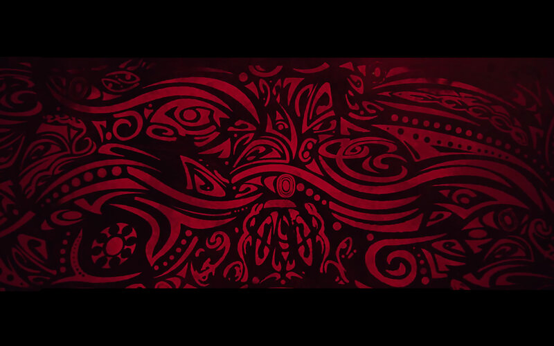 red tribal pattern design