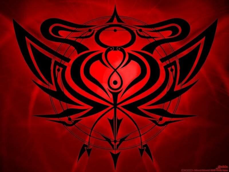 Red tribal symbol design