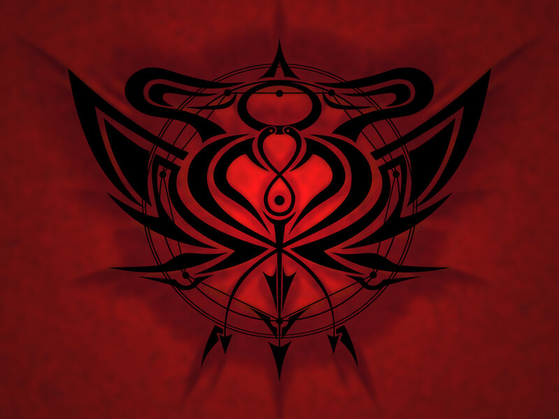 red tribal symbol design
