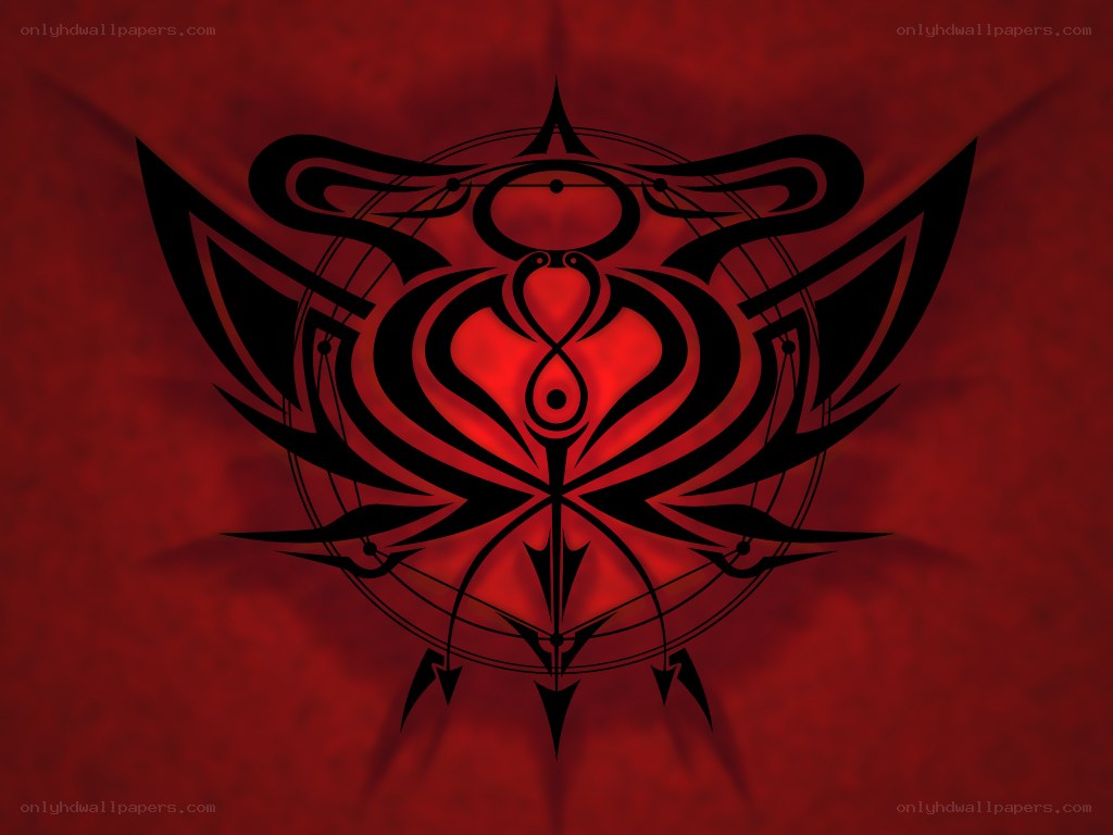red tribal symbol design
