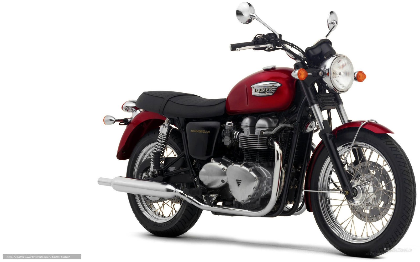 Red Triumph Bonneville motorcycle