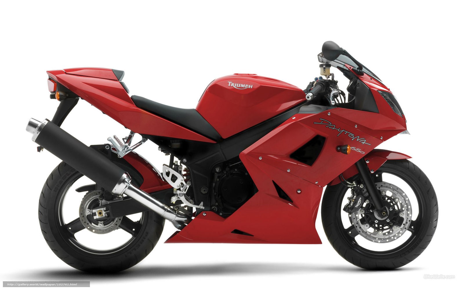 Red Triumph Daytona 650 motorcycle