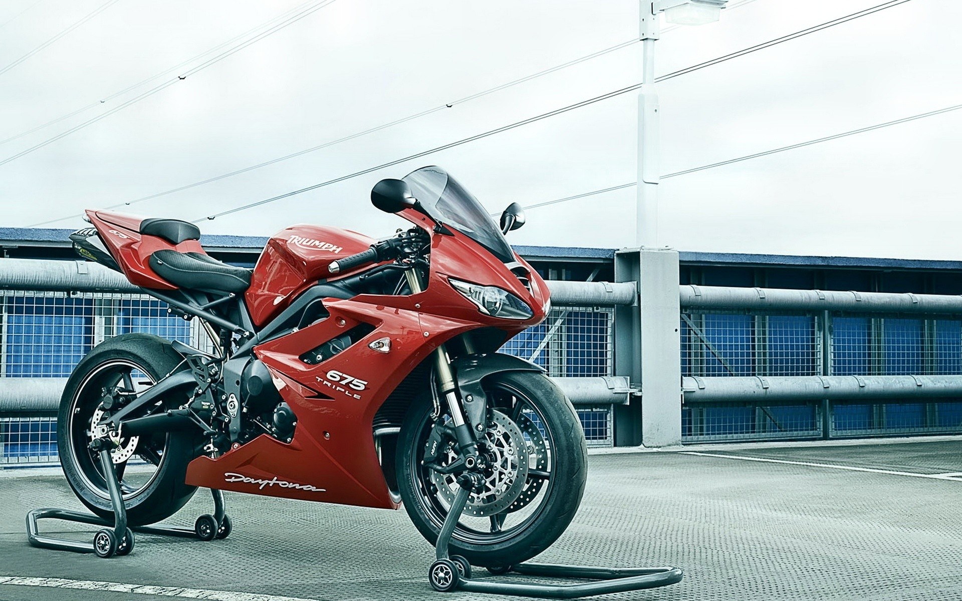 Red Triumph Daytona motorcycle