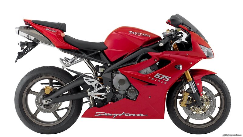 Red Triumph Daytona motorcycle