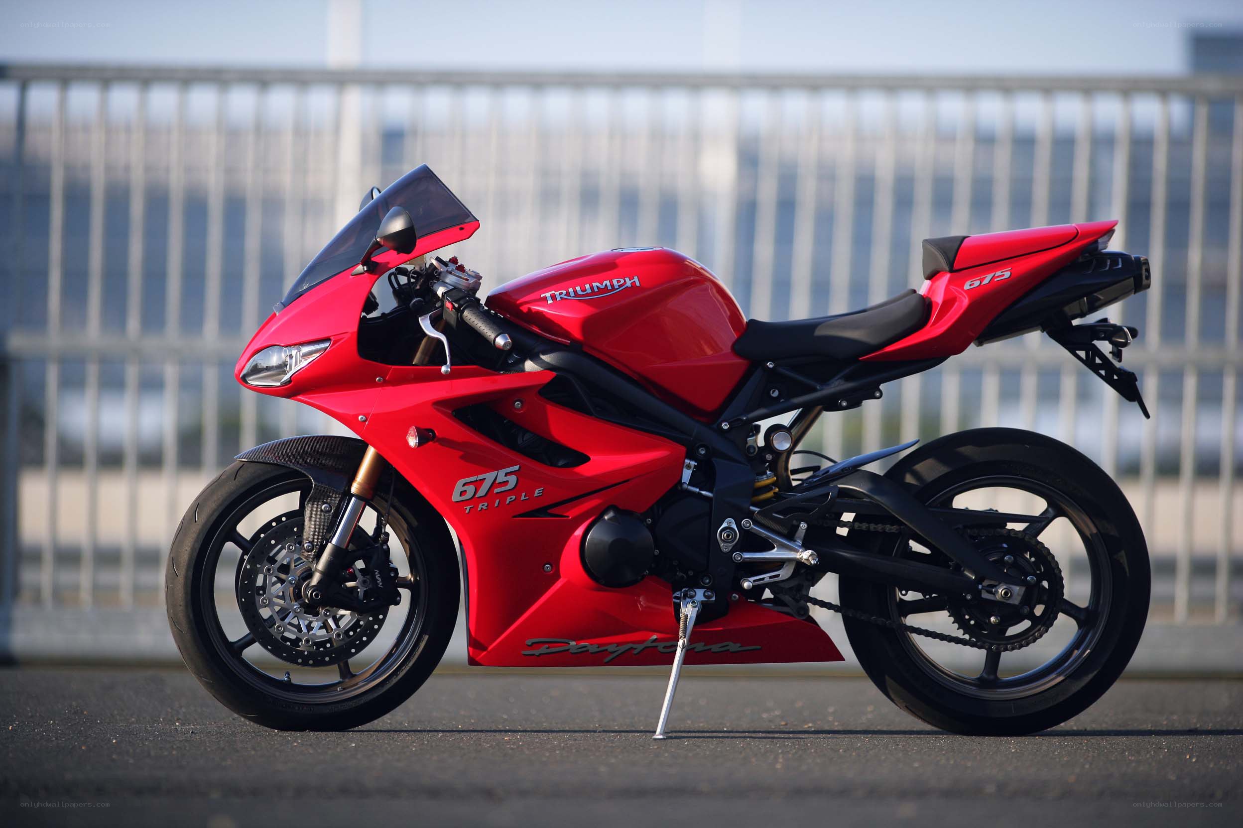 Red Triumph Daytona motorcycle