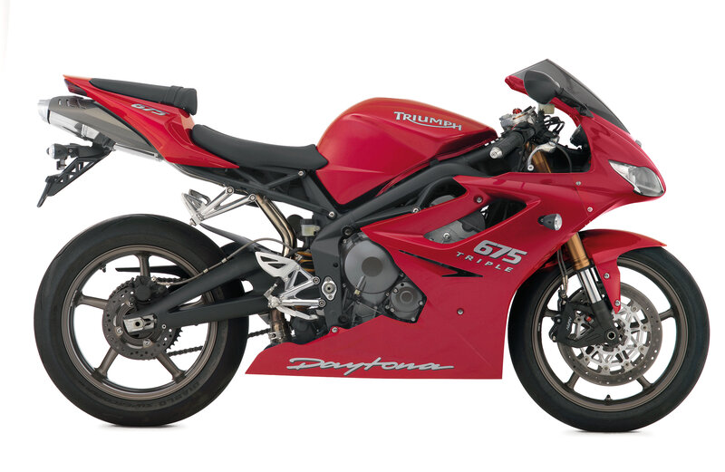 Red Triumph Daytona motorcycle