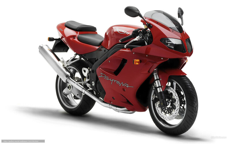 Red Triumph Daytona Motorcycle — Neutral