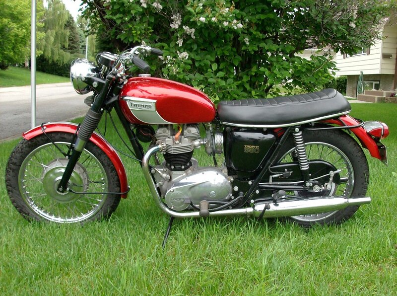Red Triumph Motorcycle — Calm
