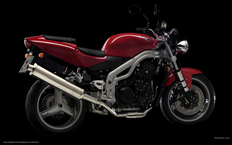 Red Triumph Motorcycle — Dramatic