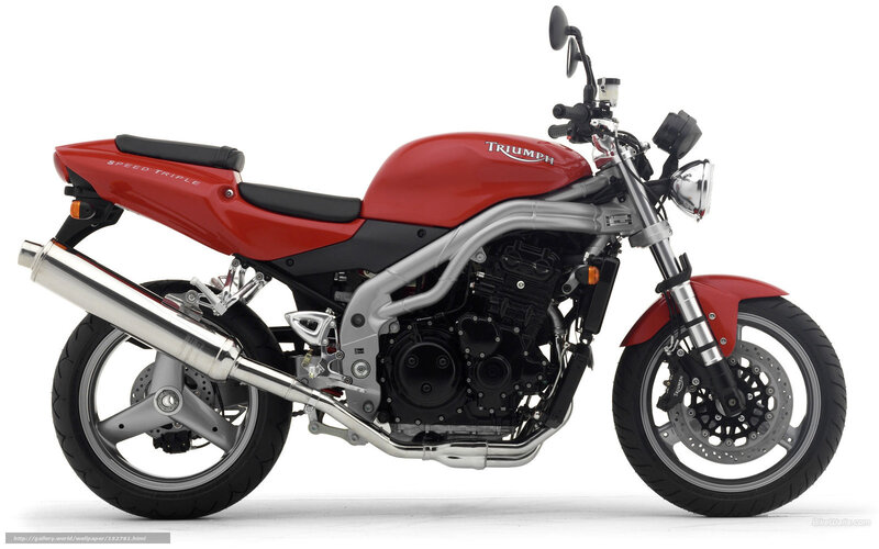 Red Triumph Motorcycle — Neutral, Photograph, Exhaust Pipe