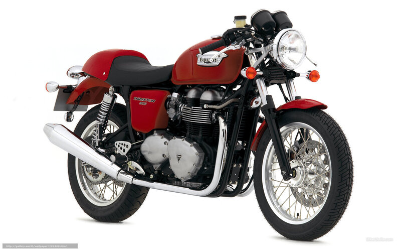 Red Triumph Motorcycle — Neutral, Photograph, Seat, Headlight