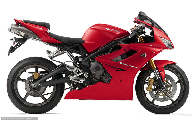 Red Triumph Motorcycle — Neutral, Photograph, Seat, Wheels