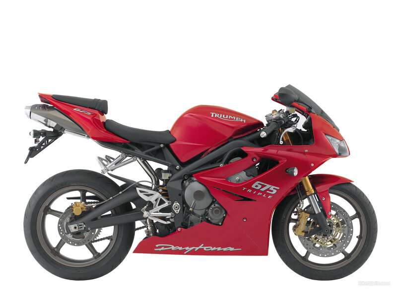 Red Triumph Motorcycle — Neutral