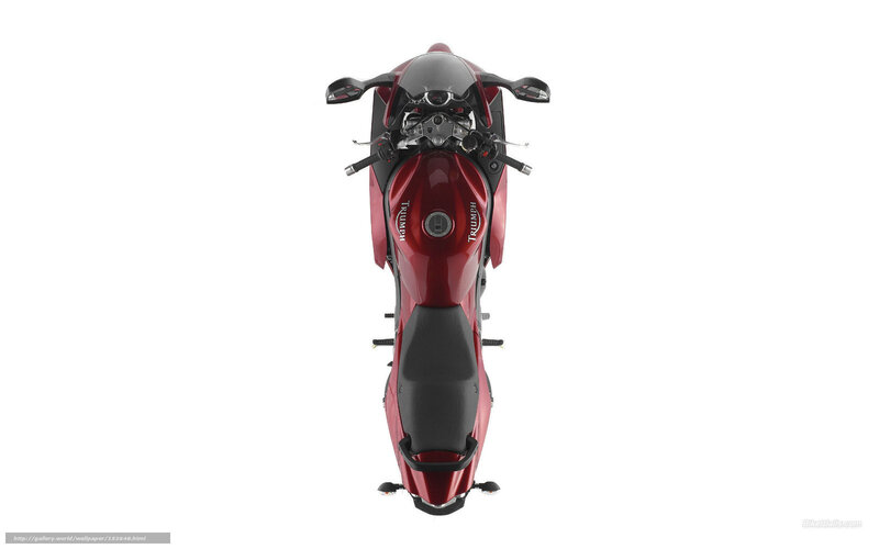 red triumph motorcycle top view