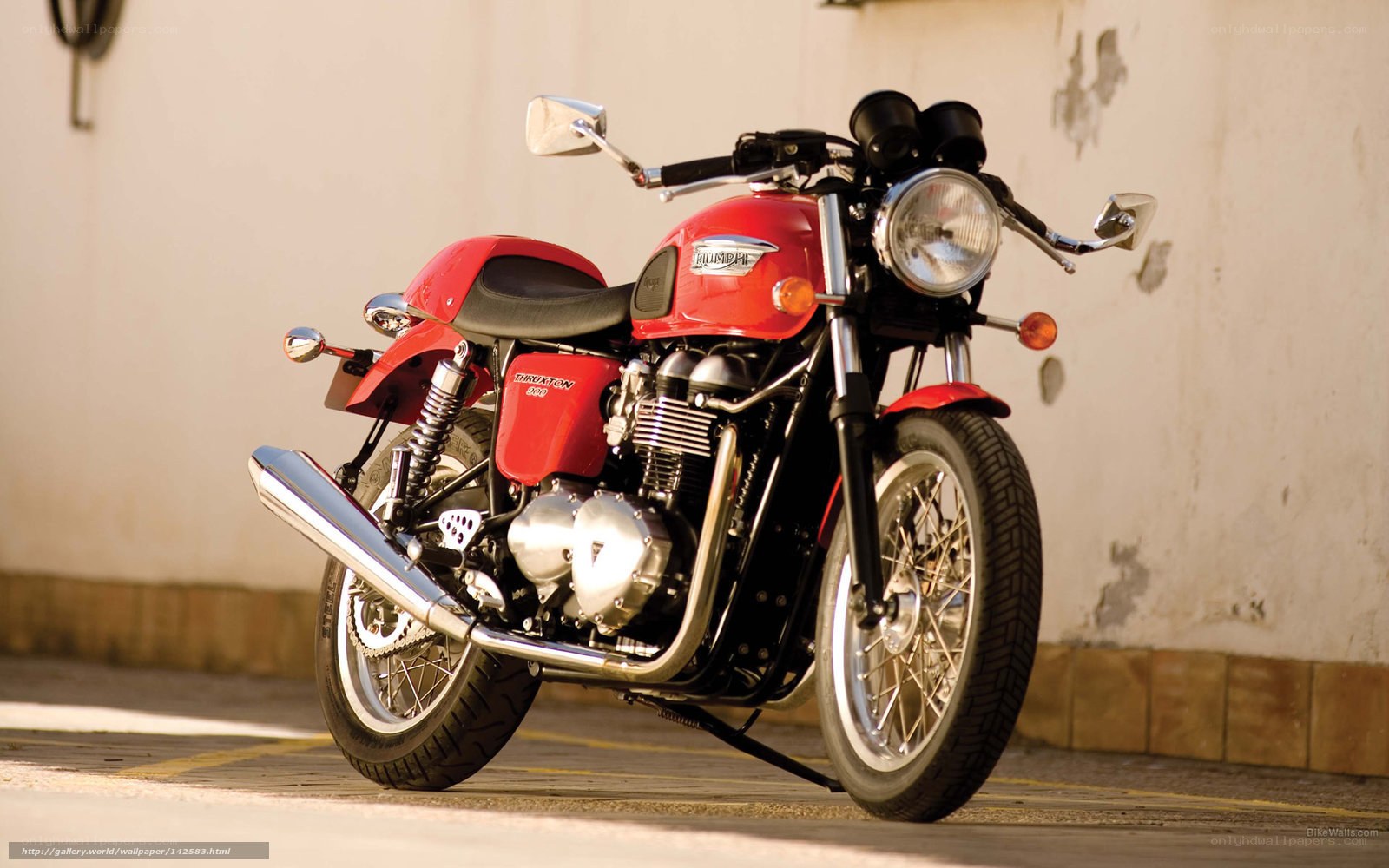 Red Triumph motorcycle