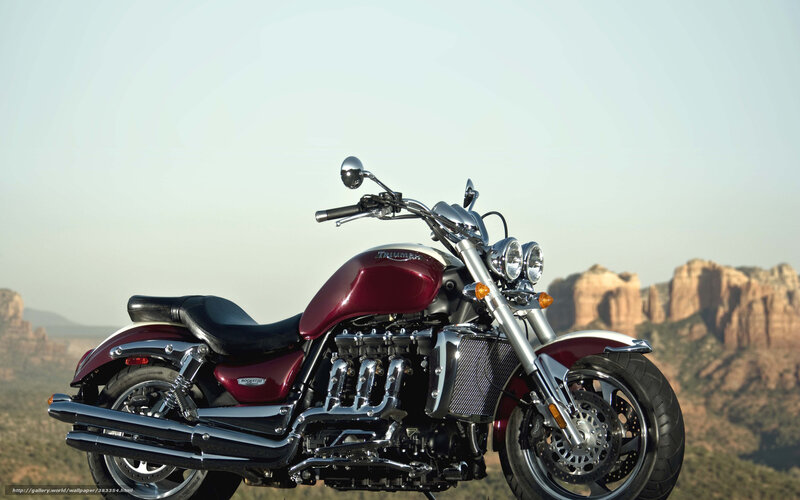 Red Triumph Rocket 3 motorcycle
