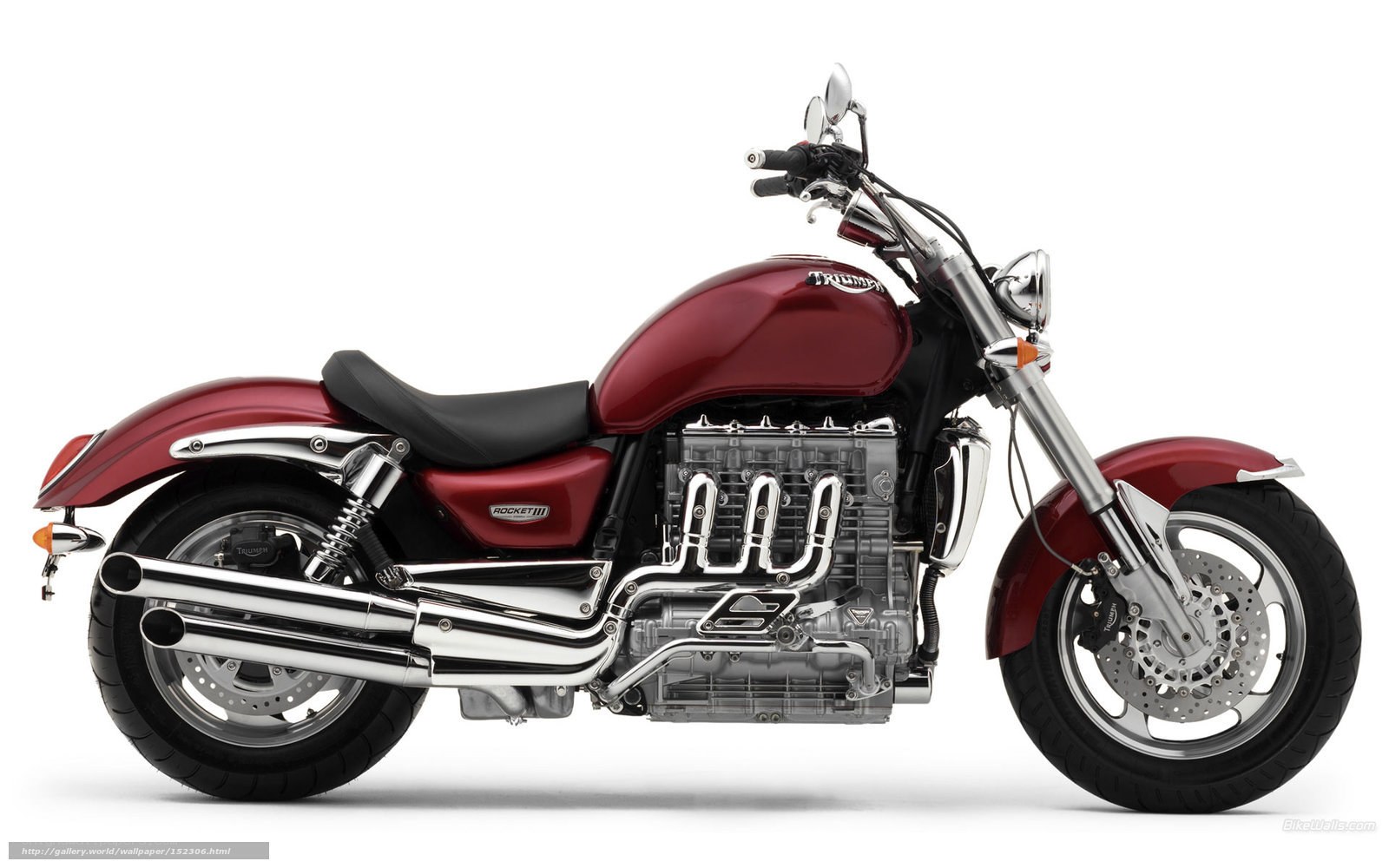 Red Triumph Rocket III motorcycle