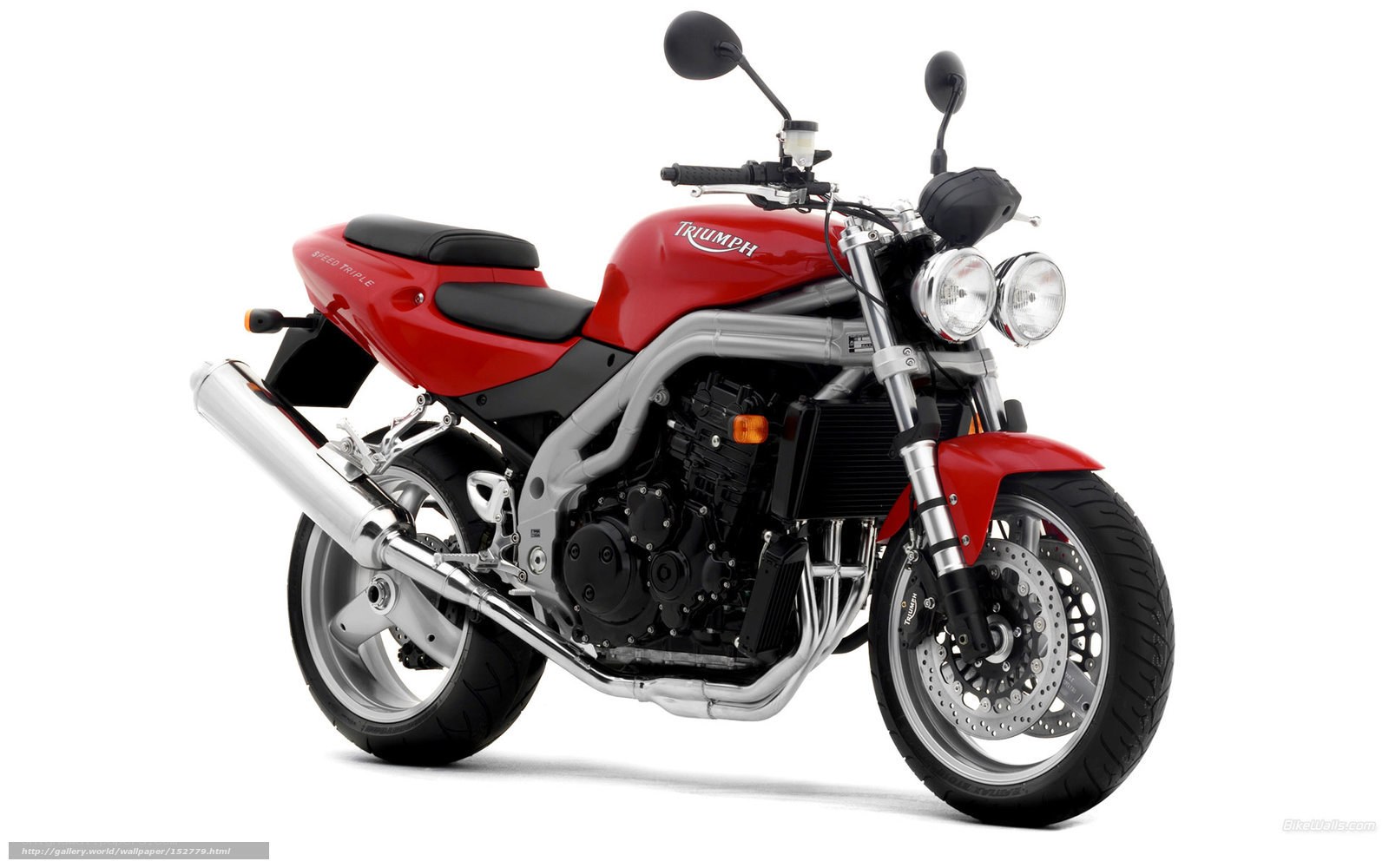 Red Triumph Speed Triple motorcycle