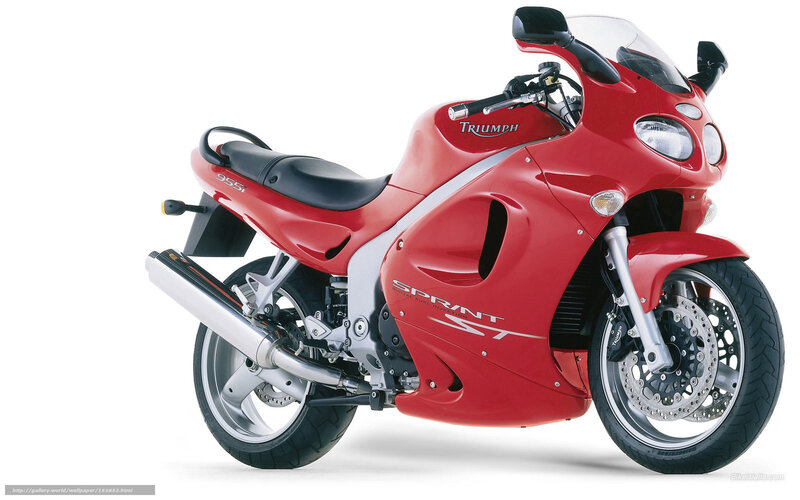 Red Triumph Sprint Motorcycle — Neutral