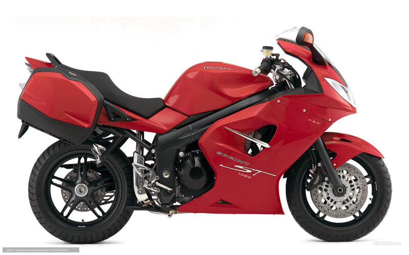 Red Triumph Sprint St Motorcycle — Neutral