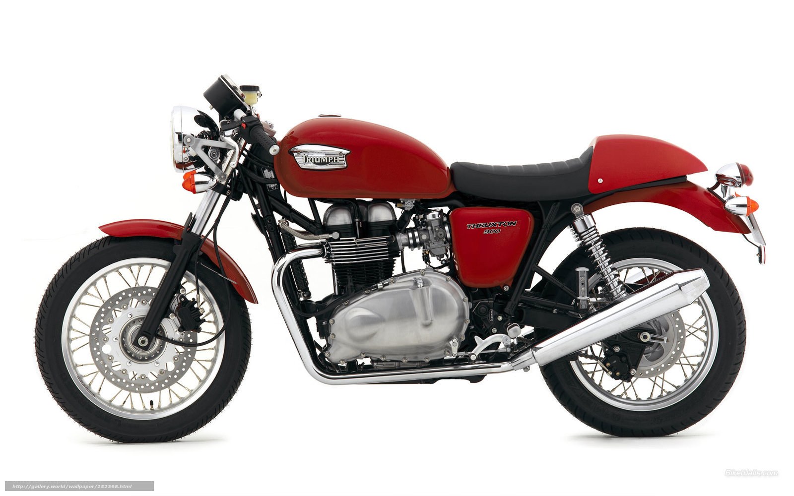 Red Triumph Thruxton 900 motorcycle