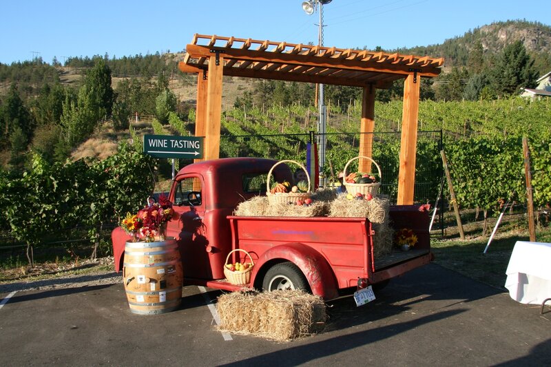 Red Truck at Vineyard