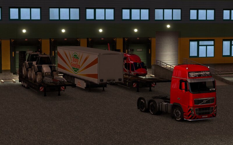 Red Truck at Warehouse