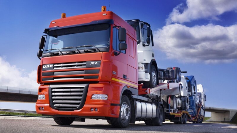 Red Truck Carrying Trucks