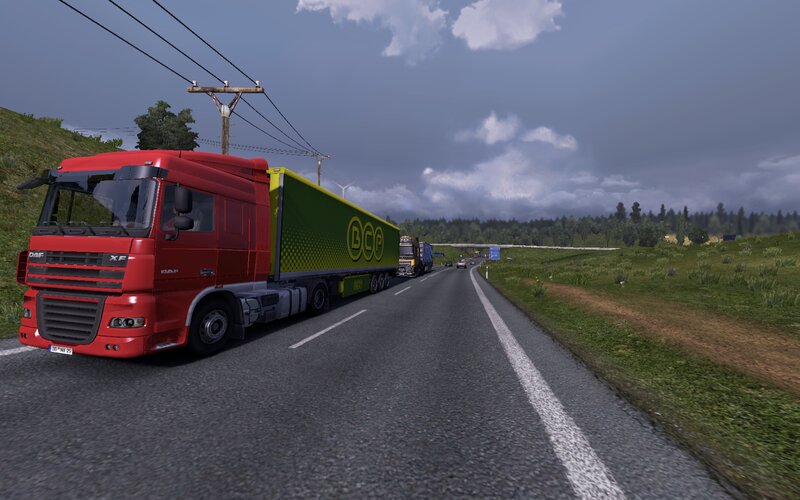 Red Truck on Highway