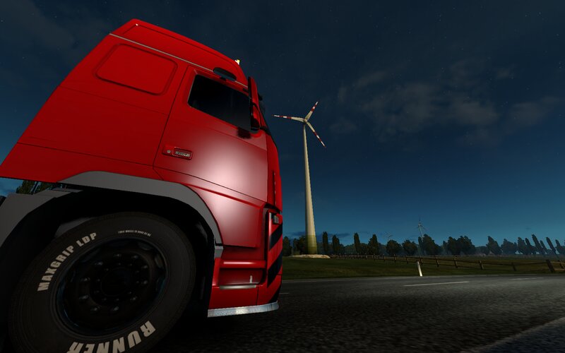 Red Truck on Road — Calm