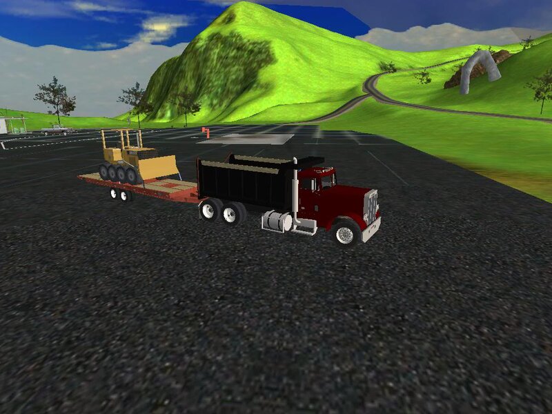 Red Truck with Trailer — Green