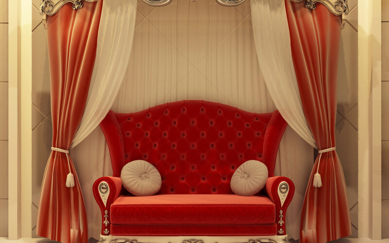 Red Tufted Sofa