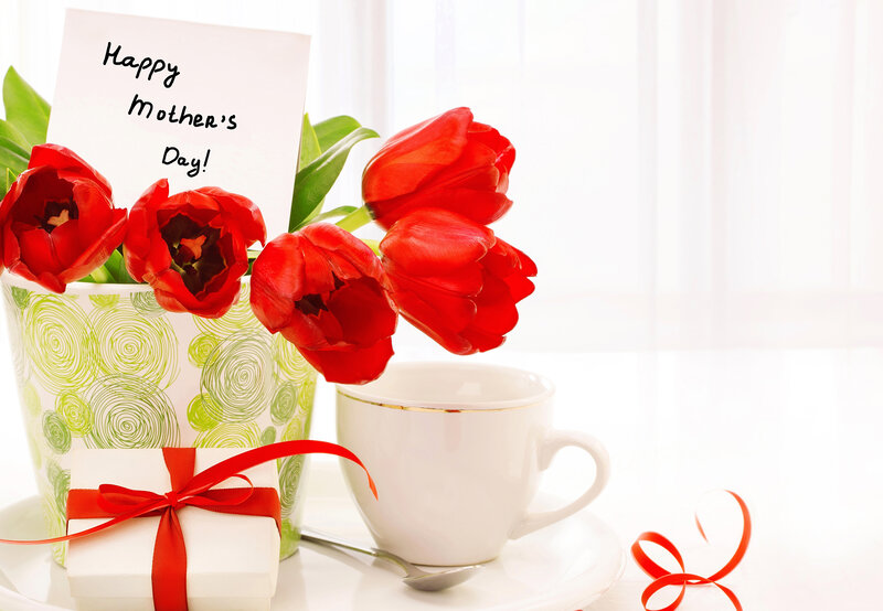Red Tulips in Vase — Serene, Morning, Photograph, Gift Box