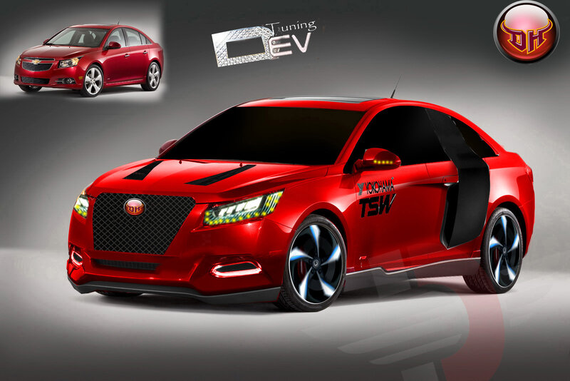 Red Tuned Sedan