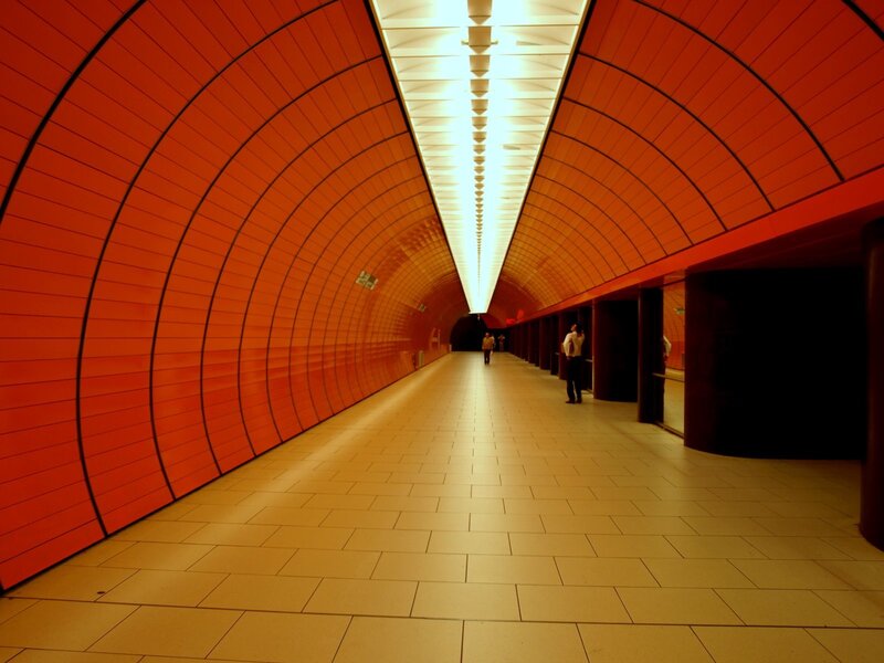Red tunnel corridor