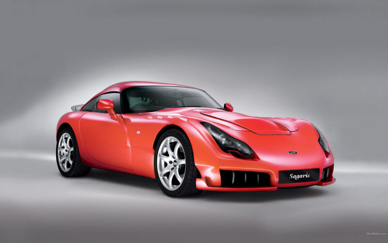 Red TVR Sagaris sports car